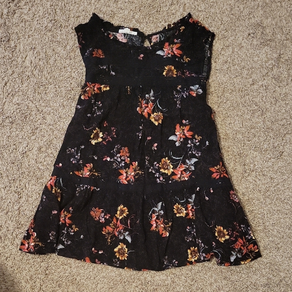 Maurices Black and Orange Scoop Neck Top
